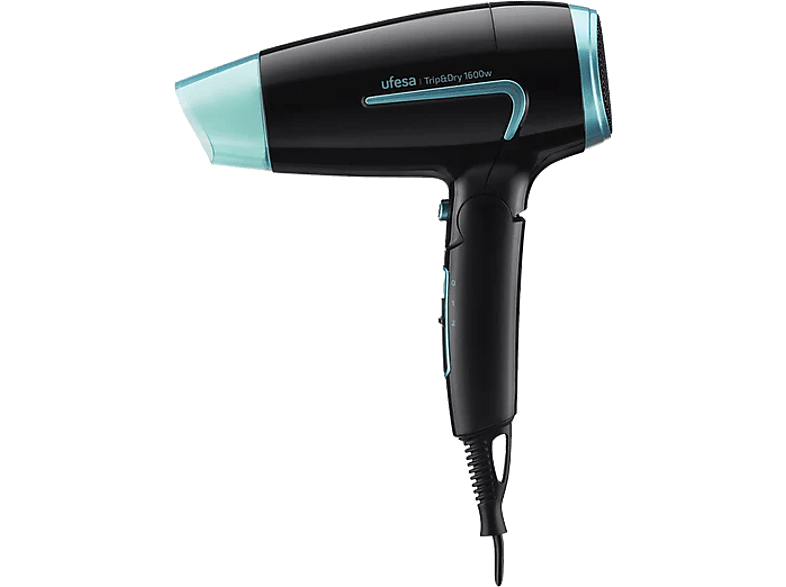 Ufesa Trip&Dry 1600W 2 Velocidades 2 Temperaturas Difusor incluido Plegable Negro Azul