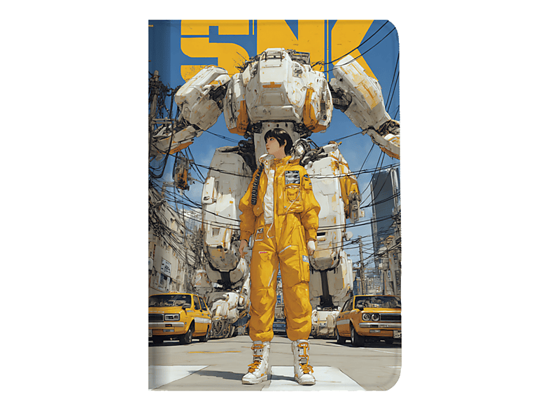 SilverHT Cool Robots Para Galaxy Tab A11+ Resistente al Desgaste y a las Manchas Multicolor