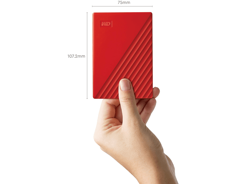 WD My Passport Rojo USB 3.2 seguridad mediante contraseña