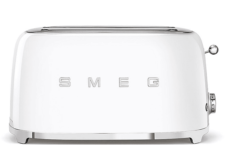 Smeg TSF02WHEU 1500W 4 rebanadas 6 niveles Función descongelar y bagel Vintage Blanco