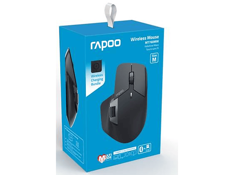 Rapoo MT760MW Inalámbrica 2,4 GHz o Bluetooth 4000 ppp 10 Botones Botones Programables Negro