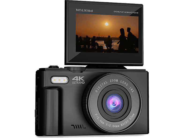 Prixton Xplorer DV900 64 megapixel 4K 3840p 3 Pantalla LCD IPS Zoom 4X Flash Negro