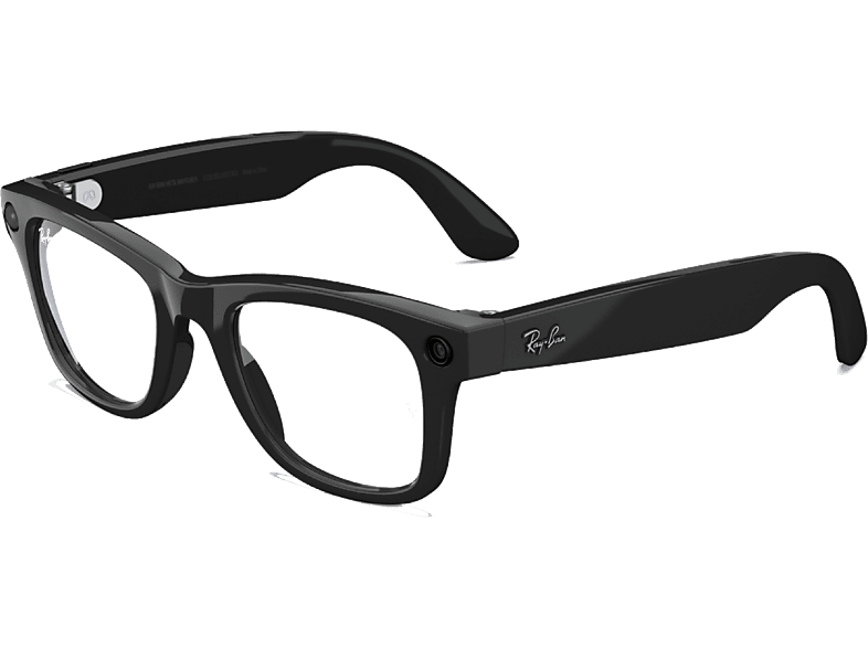 Ray-Ban Meta Wayfarer Negro brillante Transparente