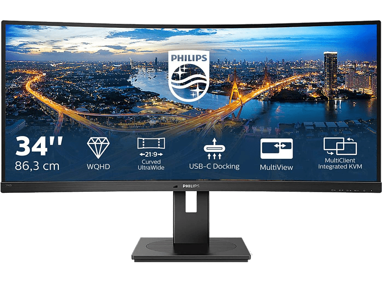 Philips  LCD UltraWide 346B1C 34 WQHD 5 ms Pantalla curva 50/60 Hz Negro