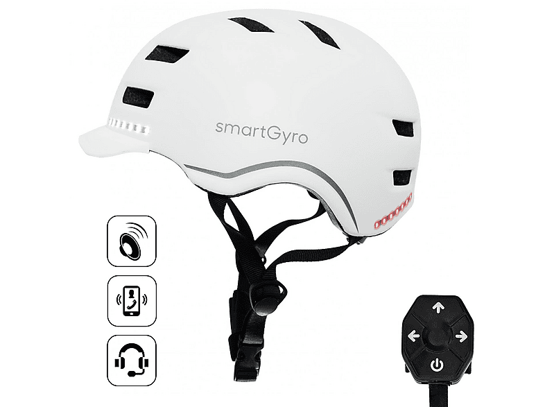 smartGyro Helmet PRO Talla M/L Altavoces Incorporados Manos libres Micrófono Blanco