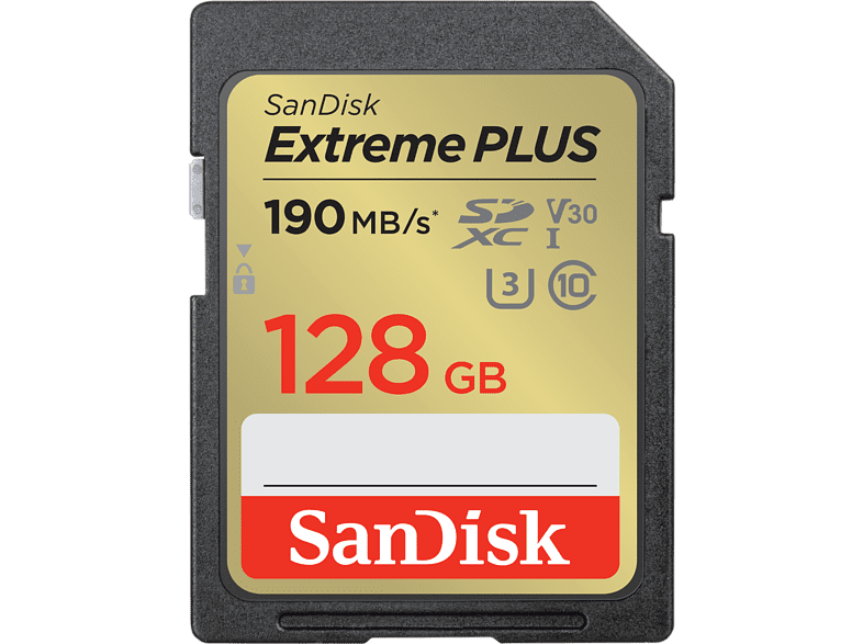 SanDisk Extreme PLUS 128 GB Vídeo 4k UHD Hasta 190 MB/s lectura U3 V30 C10 Multicolor