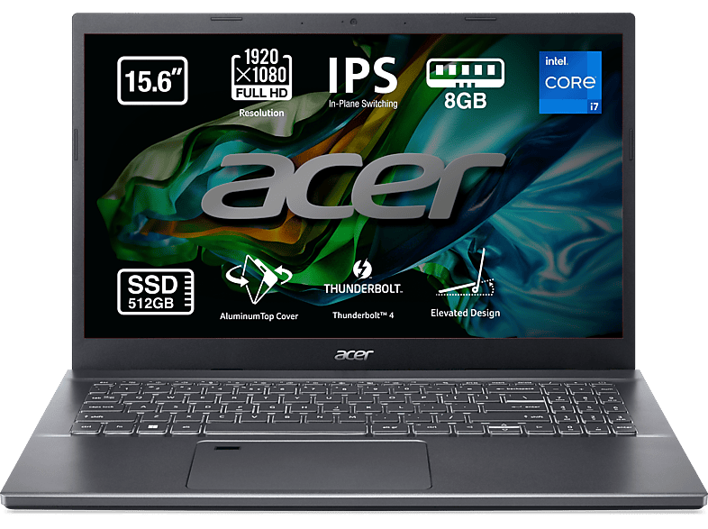 Acer Aspire 5 A515-57-76BV 15.6 Full HD Intel® Core™ i7-1255U 8GB RAM 512GB SSD Iris® Xe Graphics Sin sistema operativo