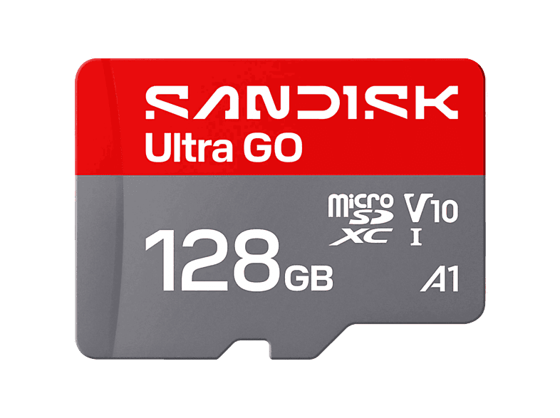 SANDISK Ultra GO 128 GB Hasta 190 MB/s de lectura Vídeo en Full HD V10 U1 C10 A1 memoria NAND Gris