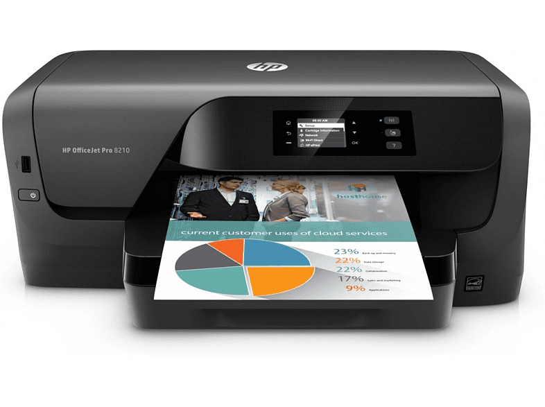 HP Officejet Pro 8210 Color Doble cara Móvil 1200x1200 ppp 34 ppm WiFi USB Negro