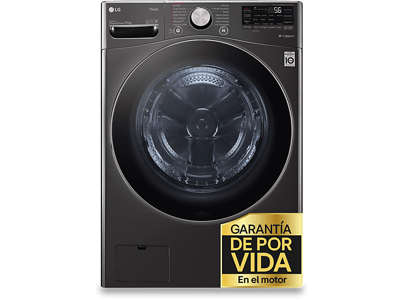 LG F0P3CYV2E 20 kg 1000 rpm 14 programas AI Direct Drive™ TurboWash™360˚ Acero negro
