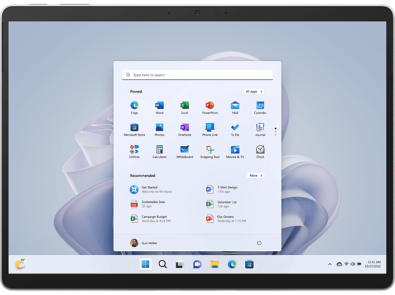 Microsoft Surface Pro 9 13 2K QHD+ Intel® Evo™ Core™ i7-1255U 16 GB RAM 1 TB SSD W11 Home Platinum