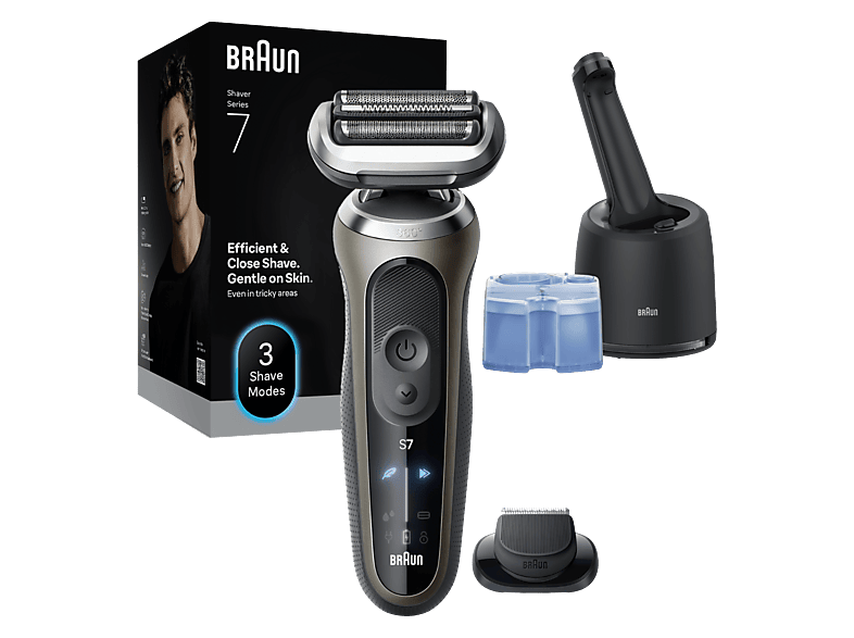 Braun Series 7 72-C7200CC  3 modos Centro SmartCare 1 accesorio de precisión Afeitado en seco y mojado Oro