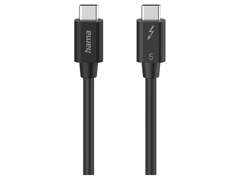 Hama 00200796 USB-C a USB-C Thunderbolt-5 240W 80 Gbit/s 1m Negro