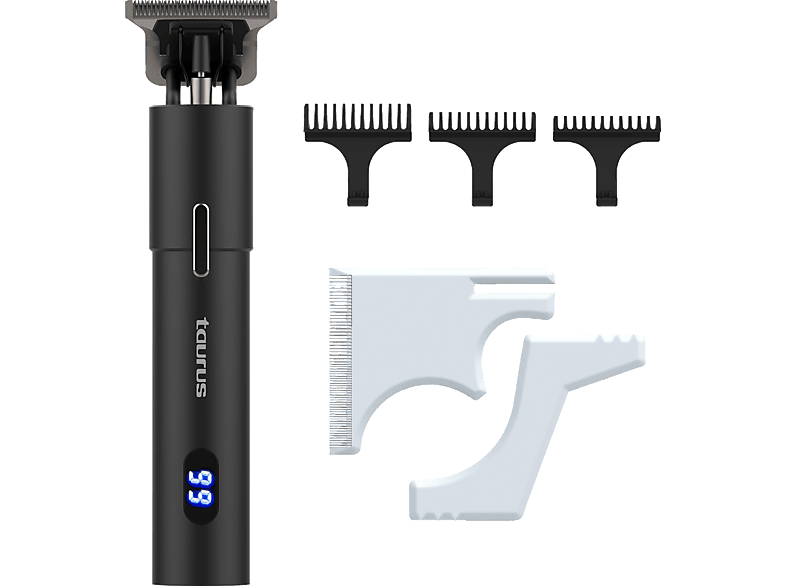 Taurus Precission 2000 mAh 4h autonomía cuchillas de acero inoxidable 3 peines guía 2 plantillas de corte negro