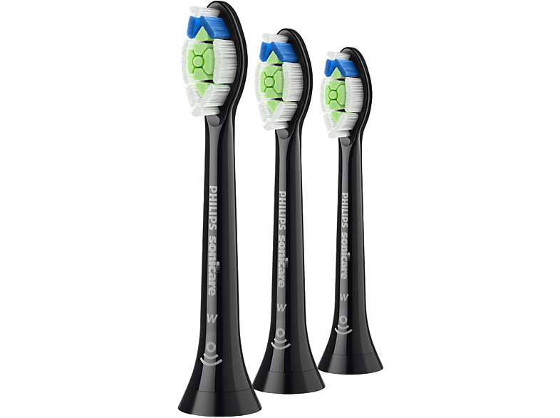Philips Optimal White HX6063/88  Cabezal Sonicare Pack 2+1 Blanqueador Control antiplaca Suavidad media Negro