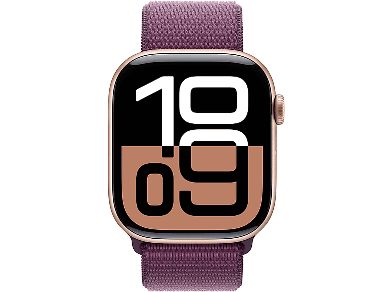 Apple Watch Series 10 (2024) GPS 46 mm Gesto de doble toque Caja de aluminio Oro rosa Correa deportiva Rosa rubor Talla S/M
