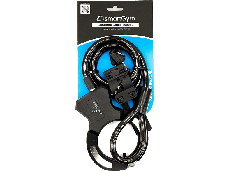smartGyro SG27-531 Candado con 2 llaves para patinetes eléctricos y bicicletas 120 cm Cable Negro