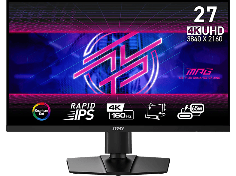 MSI MPG 274URF QD 27  UHD 4K 0.5 ms GtG 160Hz DisplayHDR 400 AI Vision Panel Rapid IPS Tecnología Quantum Dot Negro