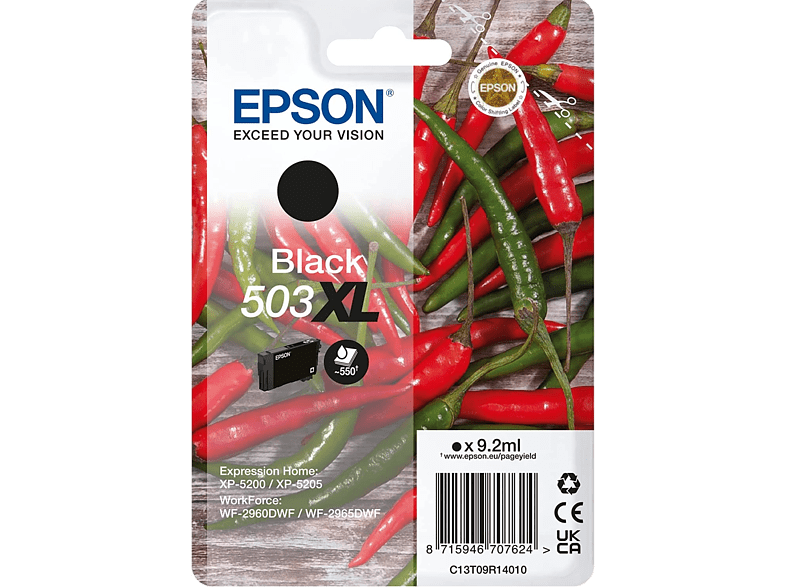 Epson 503XL INK Black Tamaño XL Hasta 550 páginas Negro
