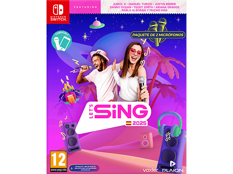 Nintendo Switch Let's Sing 2025 + 2 micrófonos