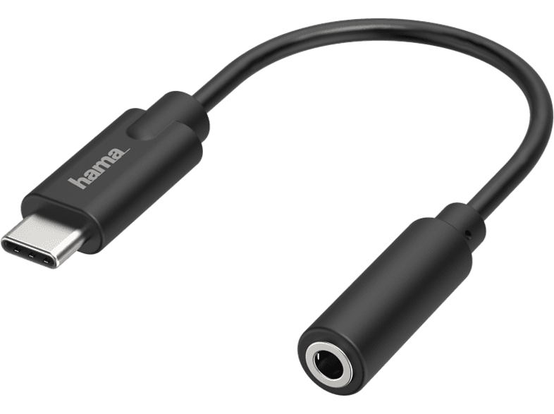 Hama 00200318 De conector USB-C a enchufe Jack 3.5 mm Negro