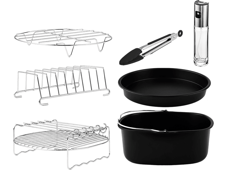Cecotec Cecofry Pack Accessories 8 Accesorios Acero inoxidable Apto lavavajillas Negro y Plateado