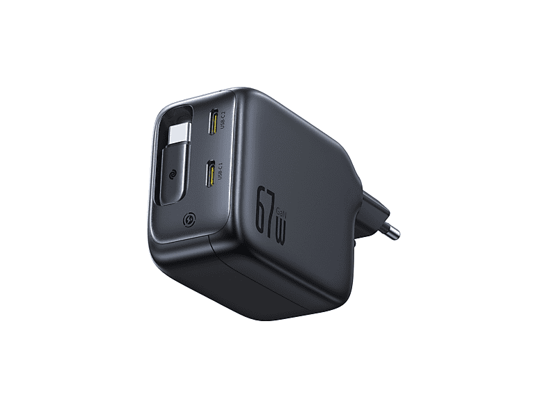 Baseus EnerCore CJ11 67W Con cable retráctil Carga rápida Tipo-C Universal Negro Cosmic