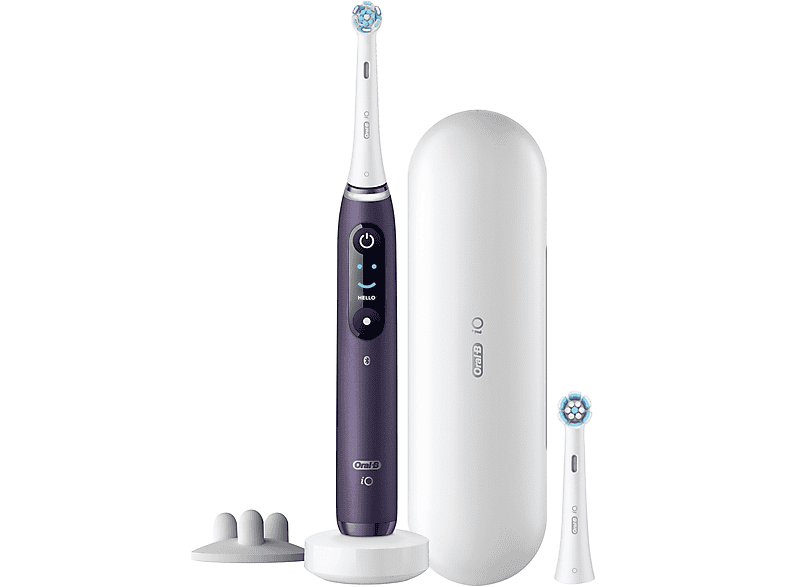 Oral-B iO 8S 6 modos Pantalla interactiva Sensor de presión 2 Cabezales y estuche de viaje Violeta