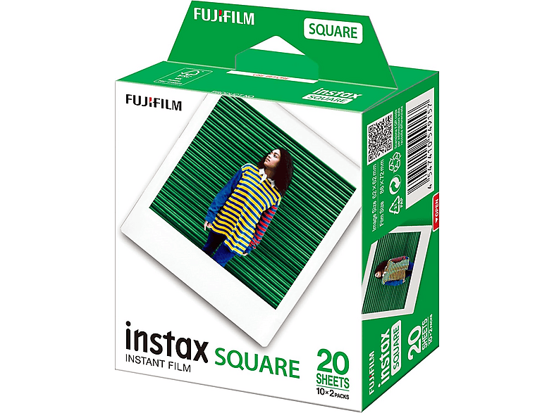 Fujifilm INSTAX Square ISO 800 Con borde blanco Pack de 20 fotografías