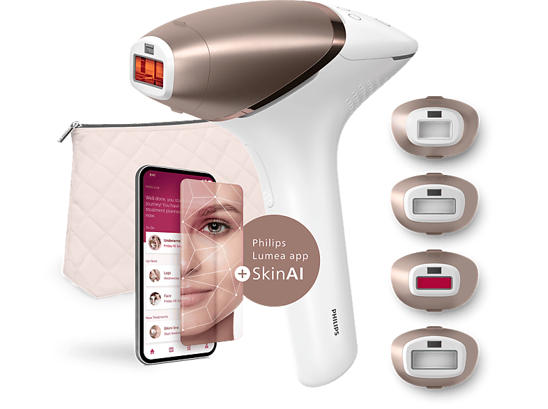 Philips Lumea S9900 BRI951/01 Luz pulsada Depilación permanente Cara y cuerpo 450.000 pulsos Sensor SmartSkin Skin AI
