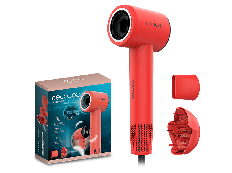 Cecotec DryNova Red 1600 W 4 Niveles de Temperatura Regulación continua Difusor incluido Rojo