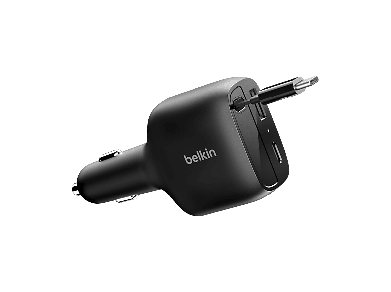 Belkin BBC036hqDG-MR Compatible con dispositivos alimentados por USB-C Cable USB-C retráctil Negro