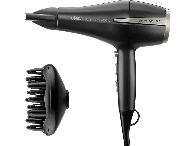 Ufesa Fusion Pro 2400 W 3 velocidades 2 niveles de temperatura Difusor incluido Negro