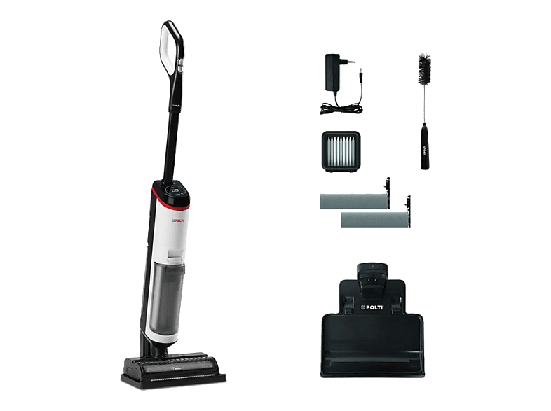 Polti RollySteam WD30C Cordless 450 W 3 en 1: aspira lava y desinfecta con vapor 35 min autonomía Autolimpieza Pantalla LED