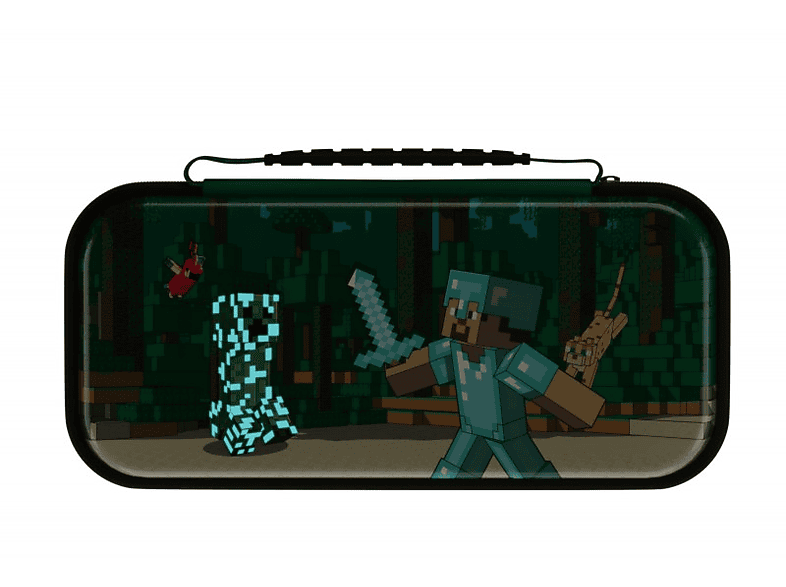PDP Travel Case Minecraft Forest Battle Para Nintendo Switch Brilla en la oscuridad Verde