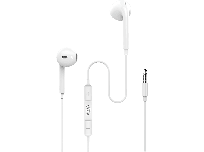 Vieta Pro Cozy Auricular de botón Con micrófono Mini Jack Blanco