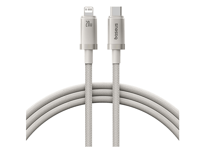 Baseus Titanium Alloy Carga ultrarrápida Alta resistencia USB-C a Lightning 100 cm 20W Dorado Galaxy Titanium