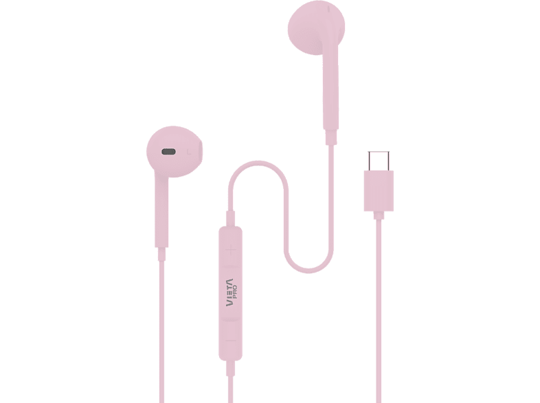 Vieta Pro Homy Auricular de botón Con micrófono Type C Rosa