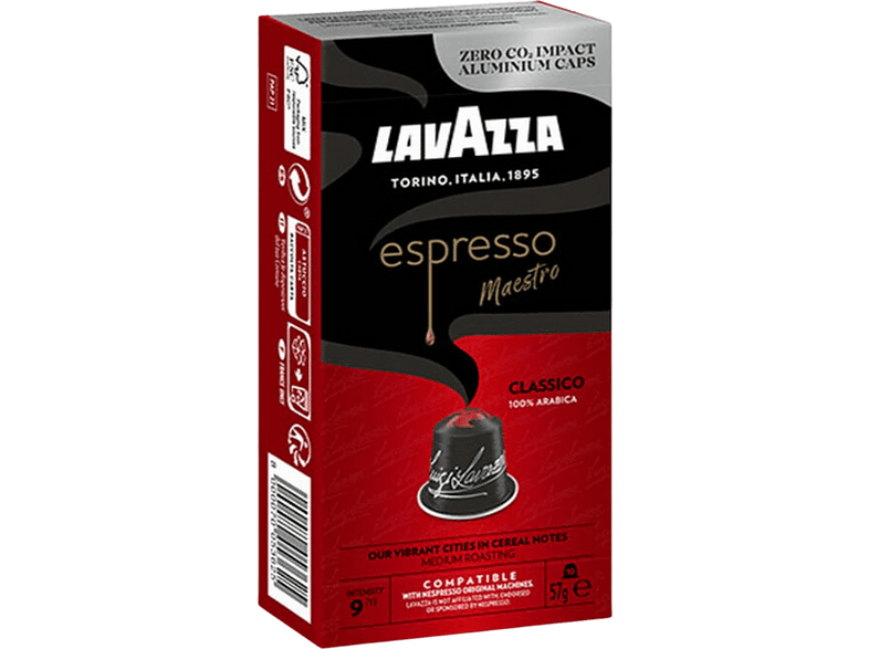 Lavazza Espresso Maestro Classico 10 Cápsulas  Compatibles con el sistema Nespresso Rojo