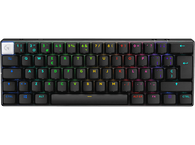 Logitech G Pro X 60 Inalámbrico Lightspeed-Bluetooth RGB Lightsync Interruptores ópticos Teclas PBT-Personalizables PC Negro