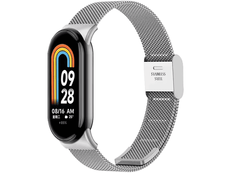 Friendly License FRSWB094 Acero inoxidable Tamaño Muñeca 14-22 cm Compatible con Xiaomi 9  y 8 Plata