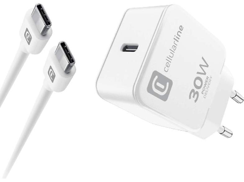Cellularline ACHIPHKITC2CPD30WW Para USB-C 30 W Blanco