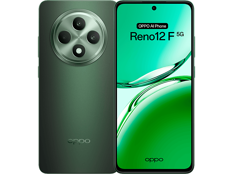OPPO Reno 12 F 5G 256 GB 8 GB RAM 6.67 AMOLED Full HD+ 120 Hz Mediatek Dimensity 6300 5G 5000 mAh Black Green Android