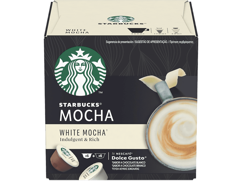 Dolce Gusto Starbucks White Moccha 100% arábica Chocolate blanco 6+6 cápsulas
