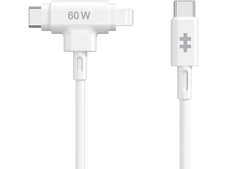 Hyper Juice USB-C a USB-C+Lightning Universal Silicona 60W Blanco