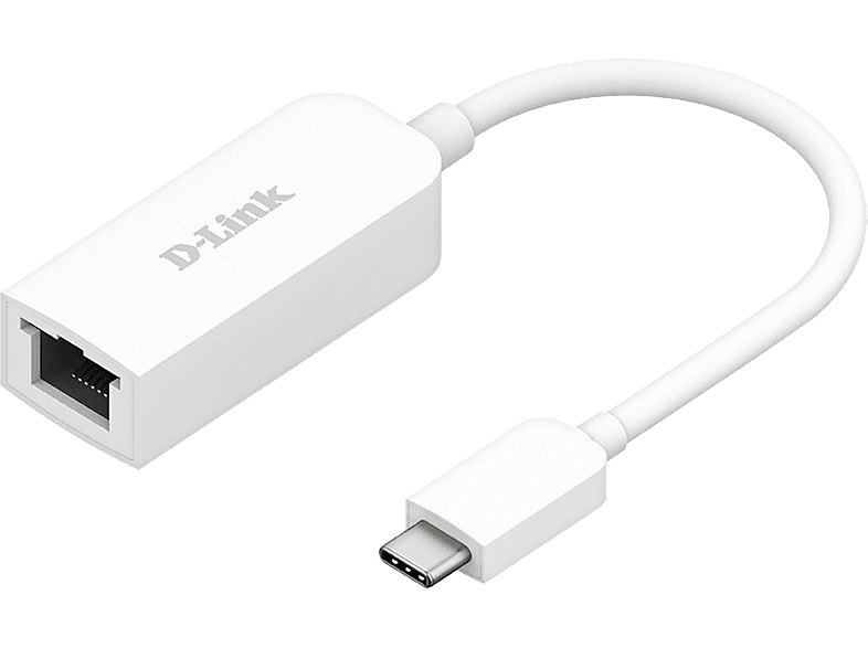 D-Link DUB-E250  Adaptador USB-C a Puerto RJ-45 Ethernet LAN 2.5 Gigabit Plug&Play MacOS y Windows Blanco