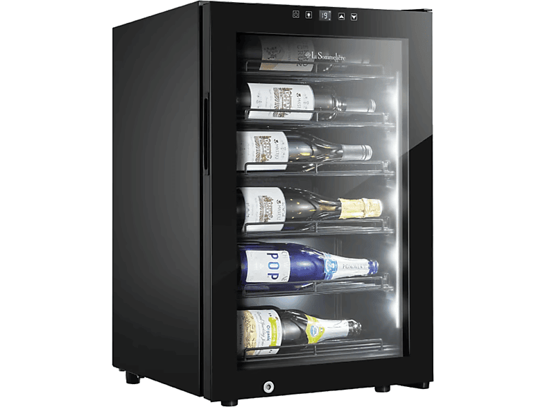La Sommelière Collection 22 Botellas 6 estantes Control temperatura Iluminación LED Negro
