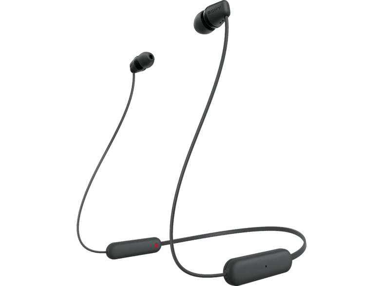 Sony WI-C100B Micrófono 25 horas de batería Asistentes de voz Bluetooth Negro