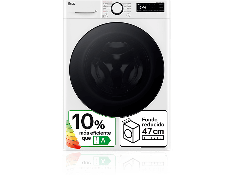 LG F2WR5S08AGW Serie fondo especial 500 8 kg 1200 rpm 12 programas  AI Direct Drive™ Steam™ Blanco
