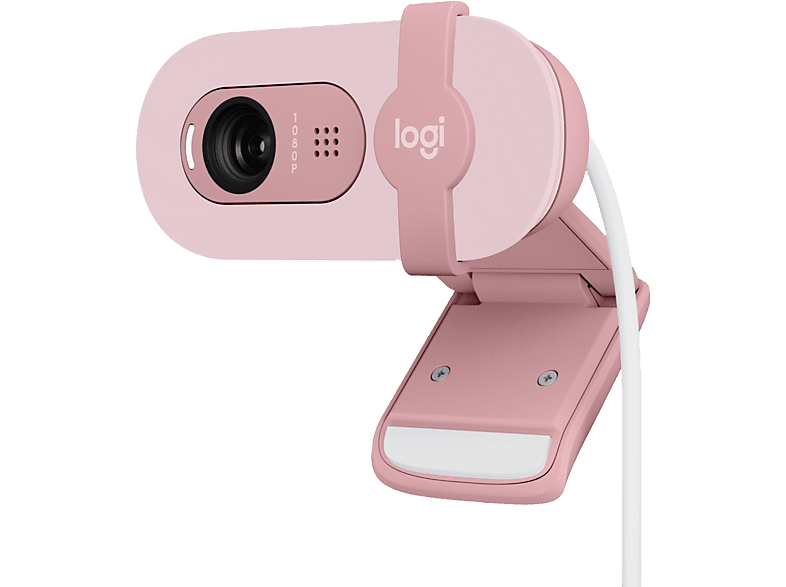 Logitech Brio 100 Iluminación automática Full HD 1080p USB Micrófono omnidireccional integrado Tapa de privacidad PC-Mac Rosa